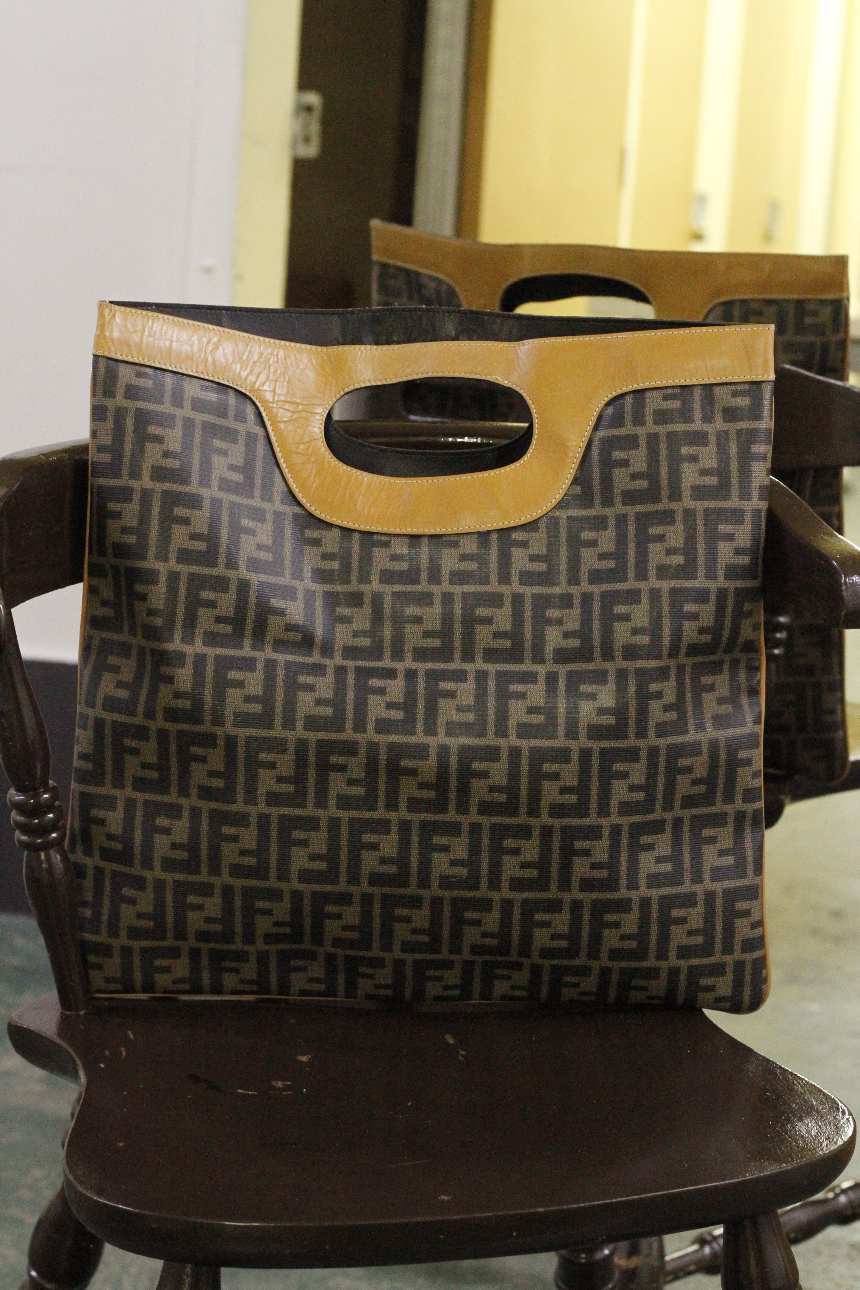 Vintage Fendi Zucca Foldover Clutch