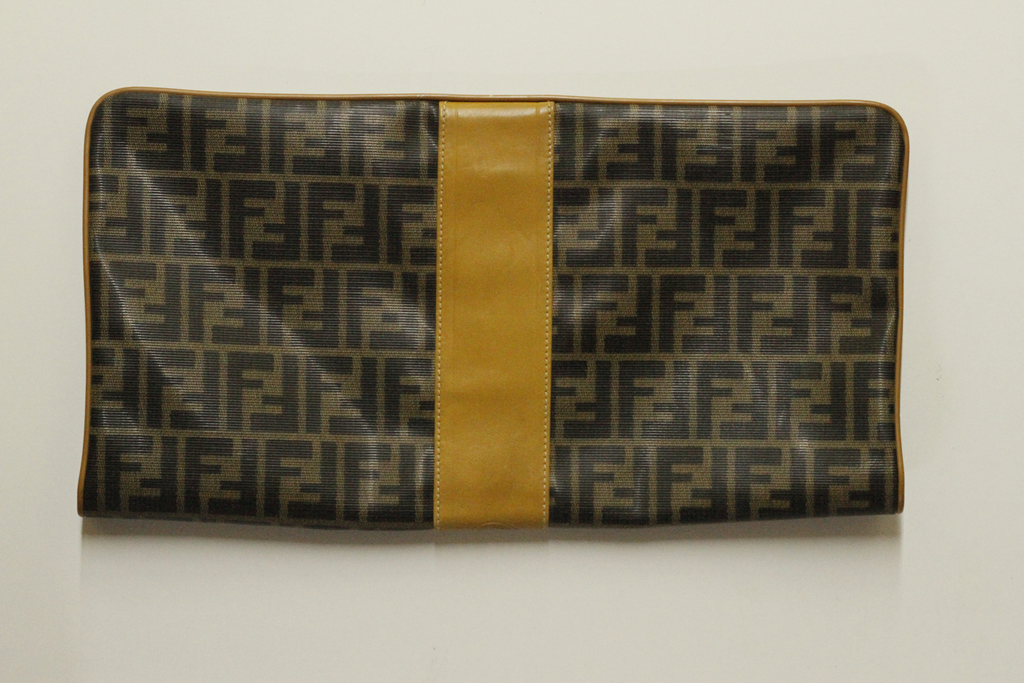 Vintage Fendi Zucca Foldover Clutch