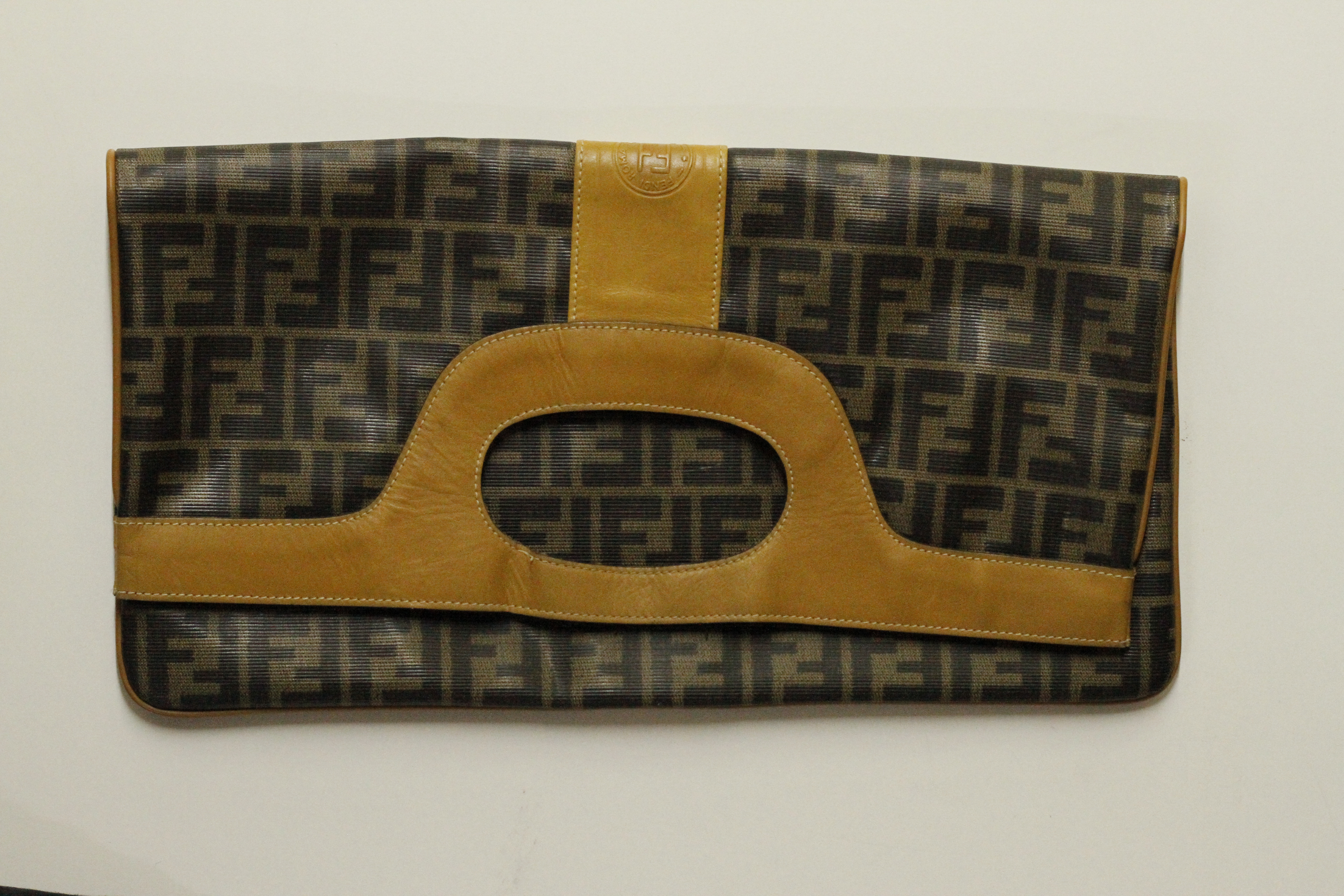 Vintage Fendi Zucca Foldover Clutch