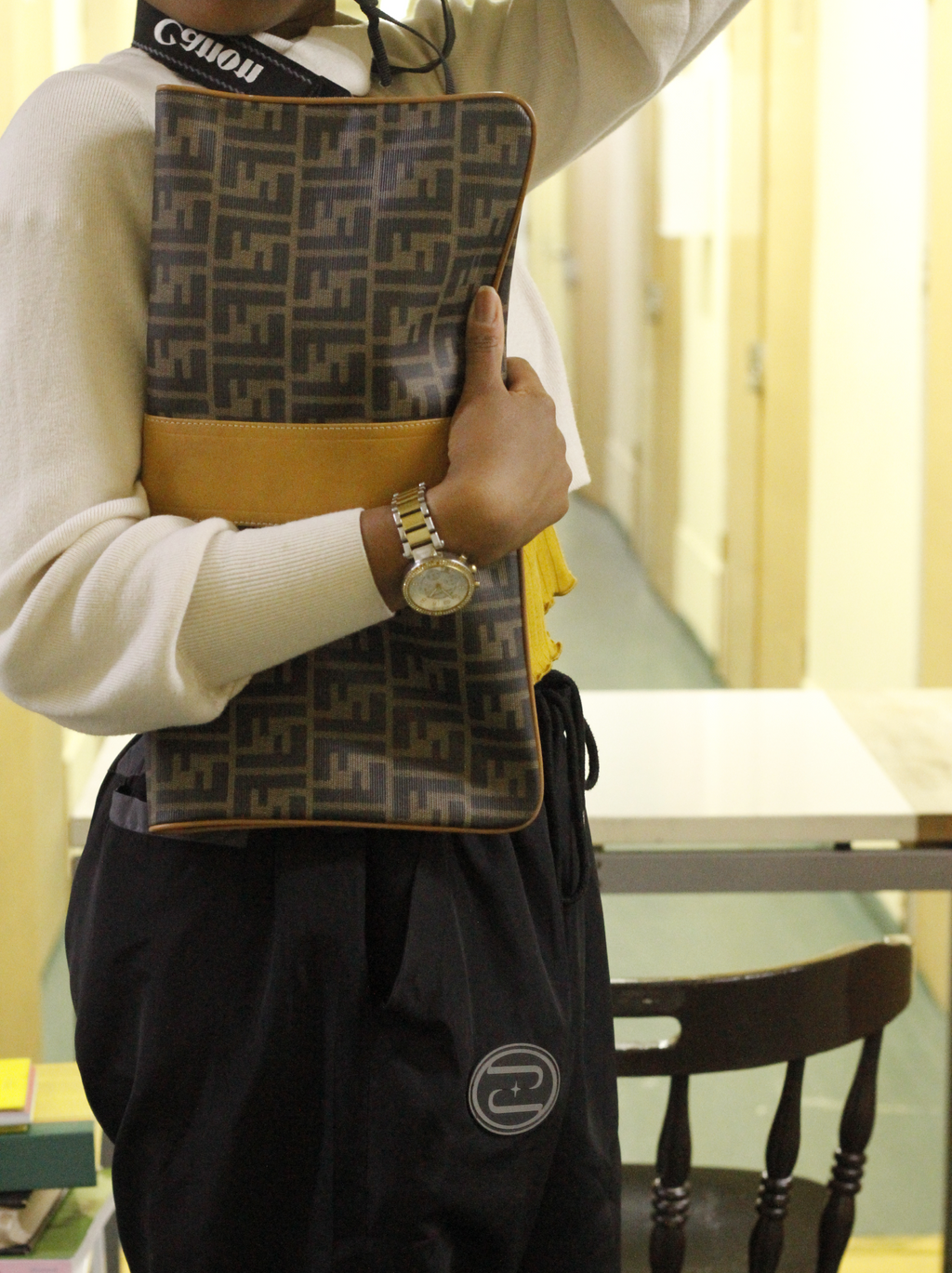 Vintage Fendi Zucca Foldover Clutch